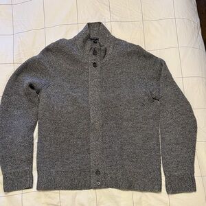 Theory Gray Men's 100% Wool Cardigan Zip Sweater